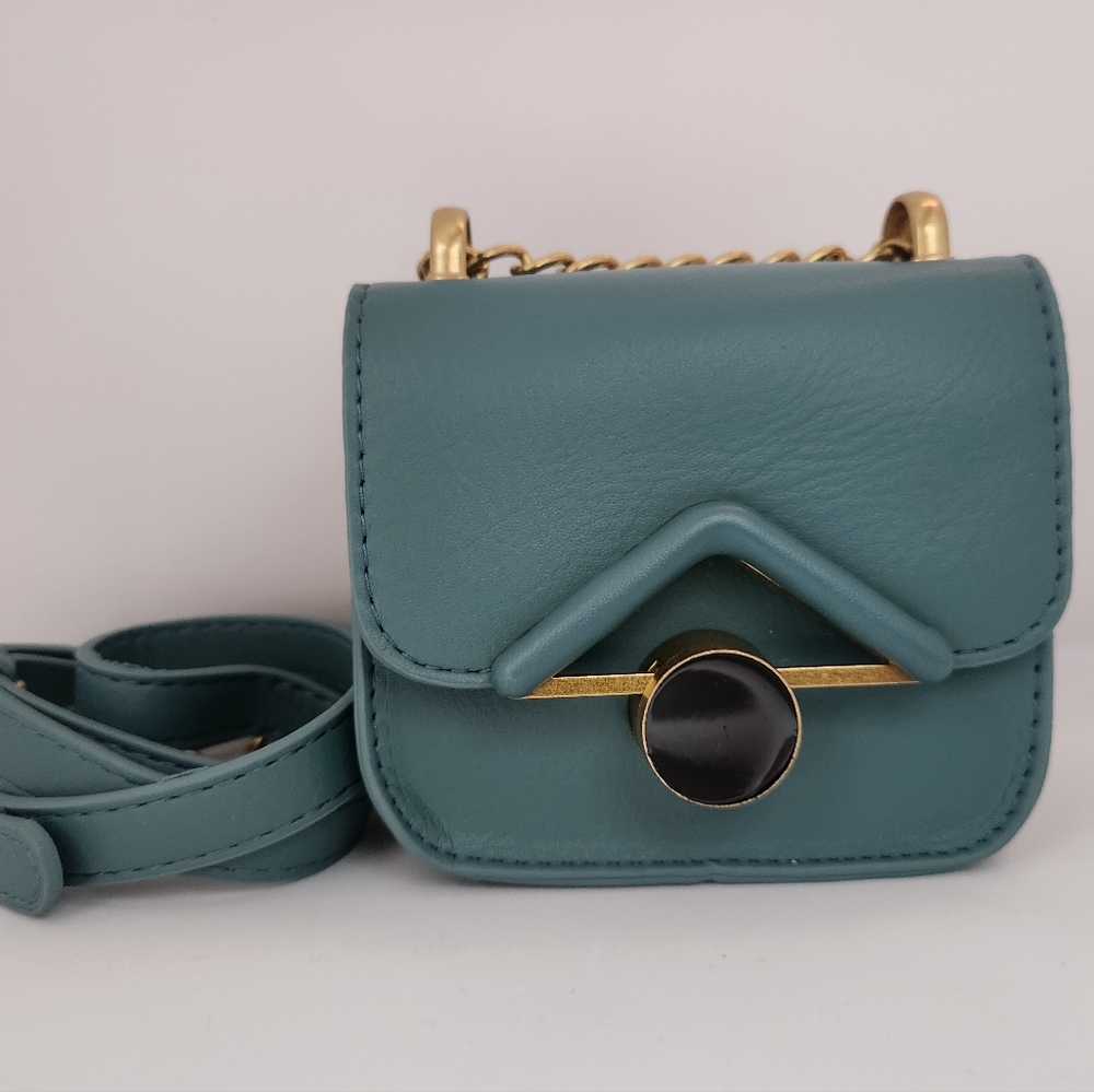 Kids - Mini PU Structured Bag with Triangle and Circle Buckle Detail